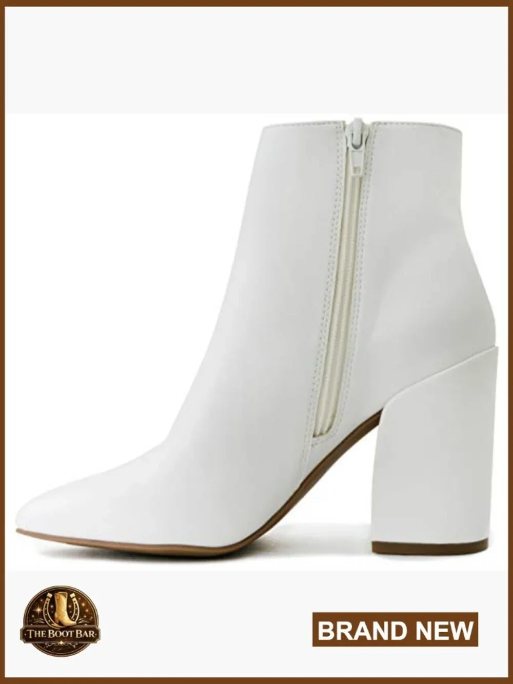 Chunky High Heel Faux Leather Chelsea Ankle Booties Zip Closure Fall Fashion